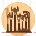 Icona stilizzata di attrezzi da artigiano